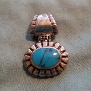Silver with turquoise pendant